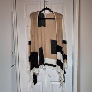 Chico's Beige and Black Textured Cardigan